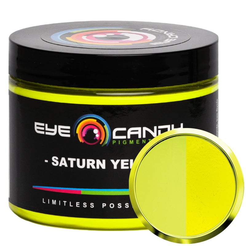 Eye Candy Pigments Premium Mica Powder - Saturn Yellow (50gr) - for Epoxy, Resin, Soap, Paint, Woodworking, Acrylic Pouring, Bath Bombs, Fishing Lures - DIY Arts and Crafts Additive - Image 1